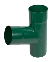 Тройник трубы, сталь, d-90 мм, зеленый, Aquasystem